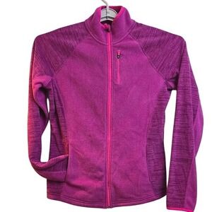 TEK GEAR Womens Fleece Jacket Full Zip Up Purple Pink Athletic Coat Large‎